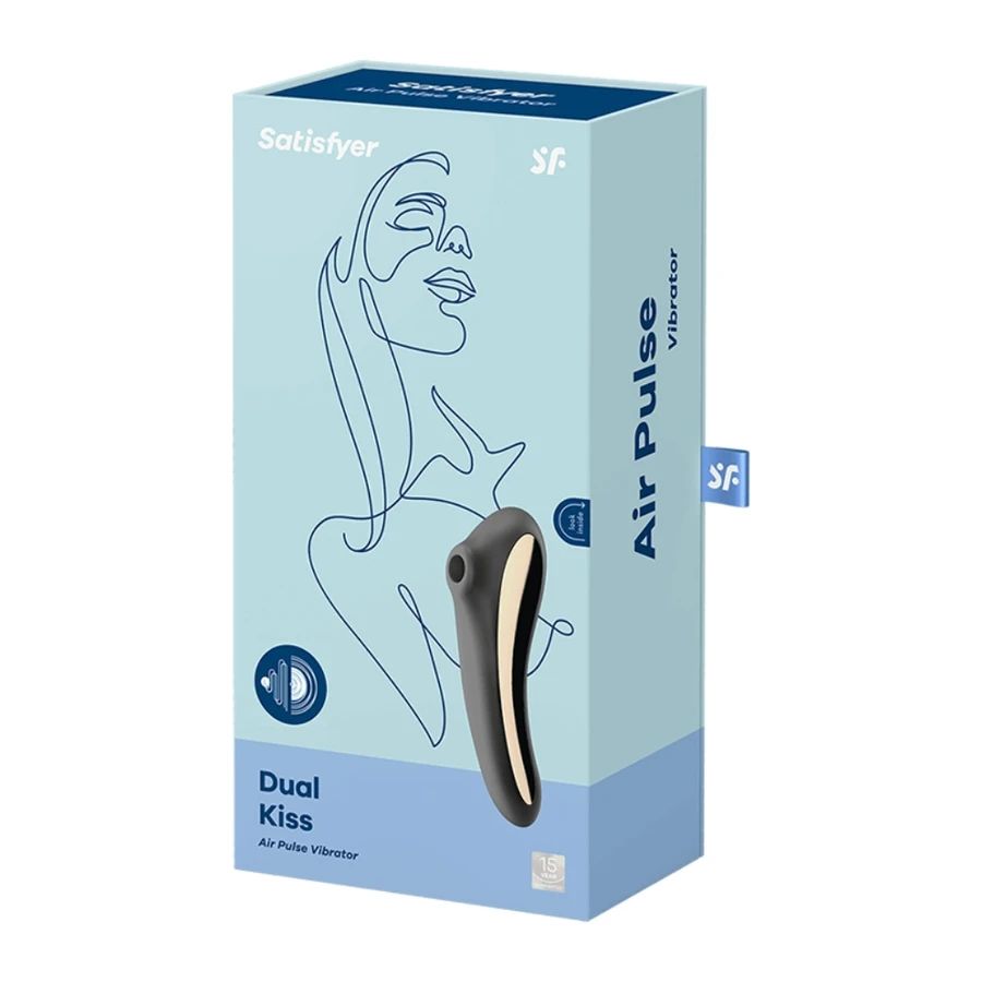 SATISFYER - DUAL KISS AIR PULSE VIBRATOR BLACK